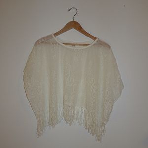 Estam Lace Poncho Off White